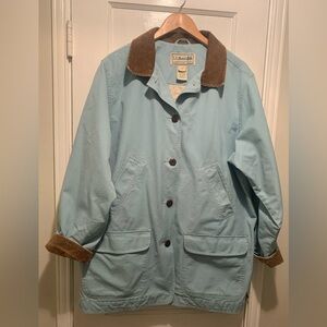 LL Bean Vintage Barn Coat Chore Coat Canvas Flannel Lining Size 2x Corduroy Trim